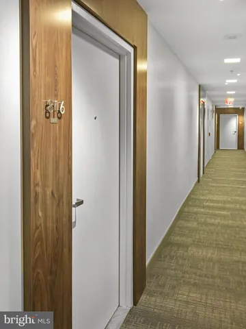 a view of a hallway with a elevator