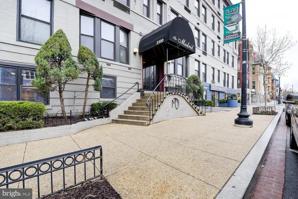 a view of a building with many windows