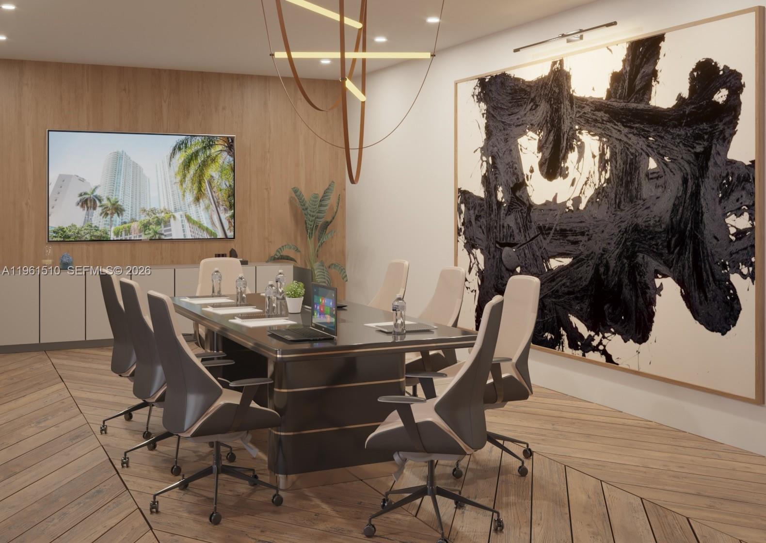1136 Southwest 3rd Avenue, Unit 609 Miami, FL 33130 - Photo 10 of 14 a view of a dining room with furniture and wooden floor