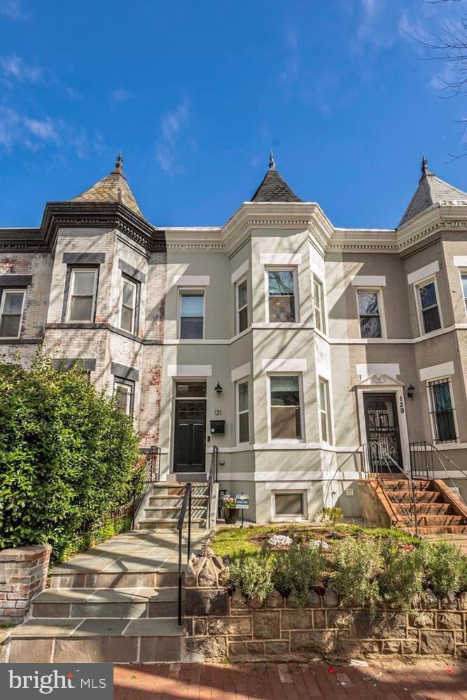 Charming Victorian townhouse facade.