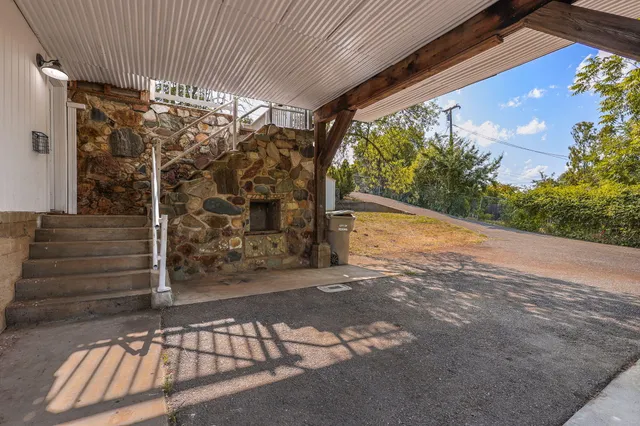 a view of backyard with green space