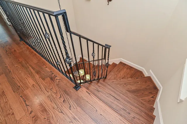 a view of entryway with wooden floor