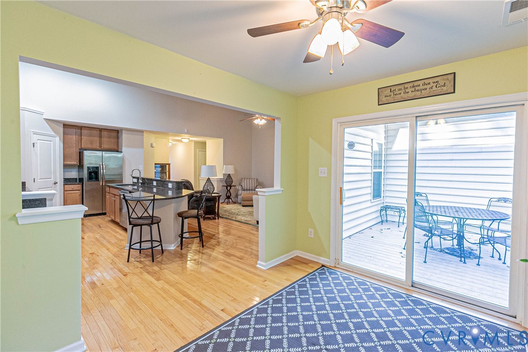 7533 South Franklins Way Quinton, VA 23141 - Photo 17 of 46 a view of a dining room with furniture window and outside view