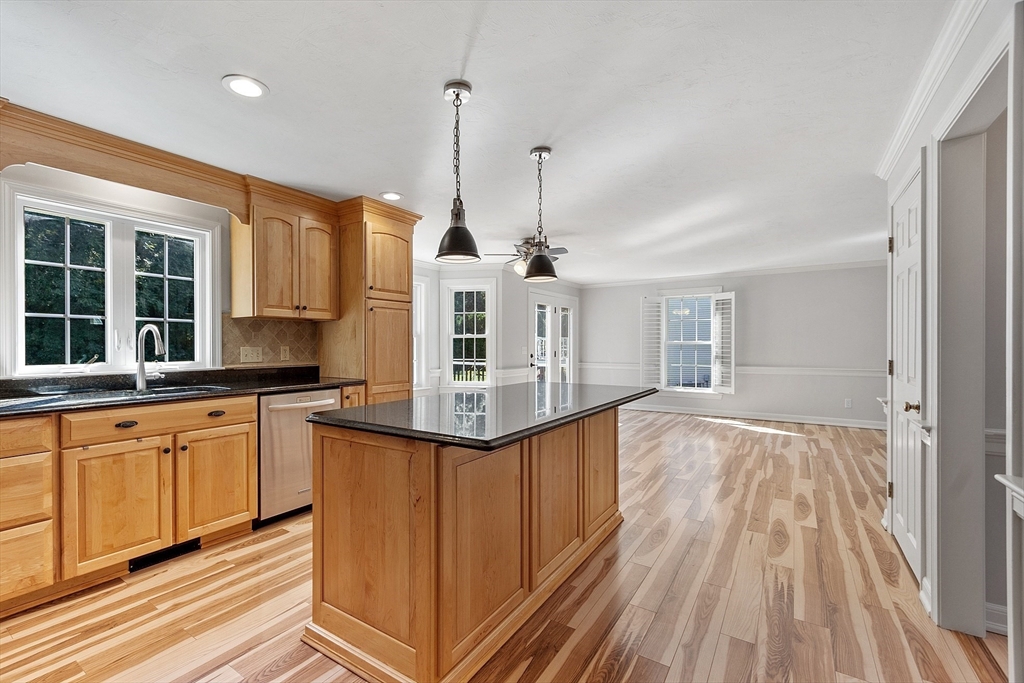 18 Sycamore Road Shrewsbury, MA 01545 - Photo 7 of 40 a kitchen with stainless steel appliances granite countertop a sink and wooden floor