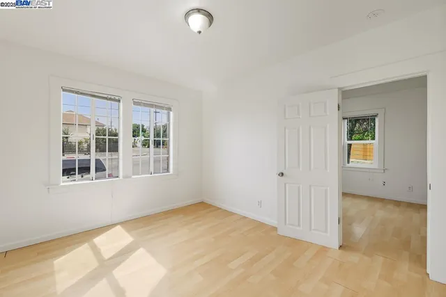 an empty room with windows