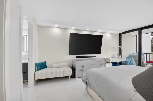 a view of a lake with a big yard