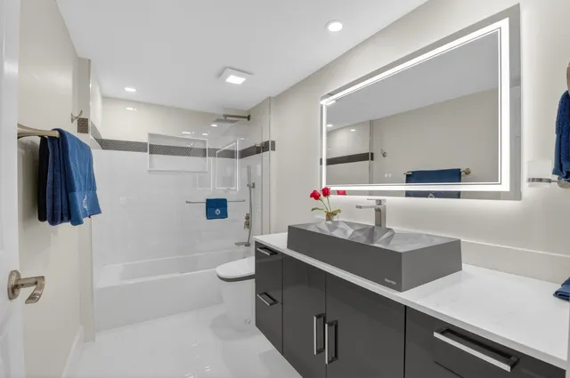 a view of a golf course with a garden