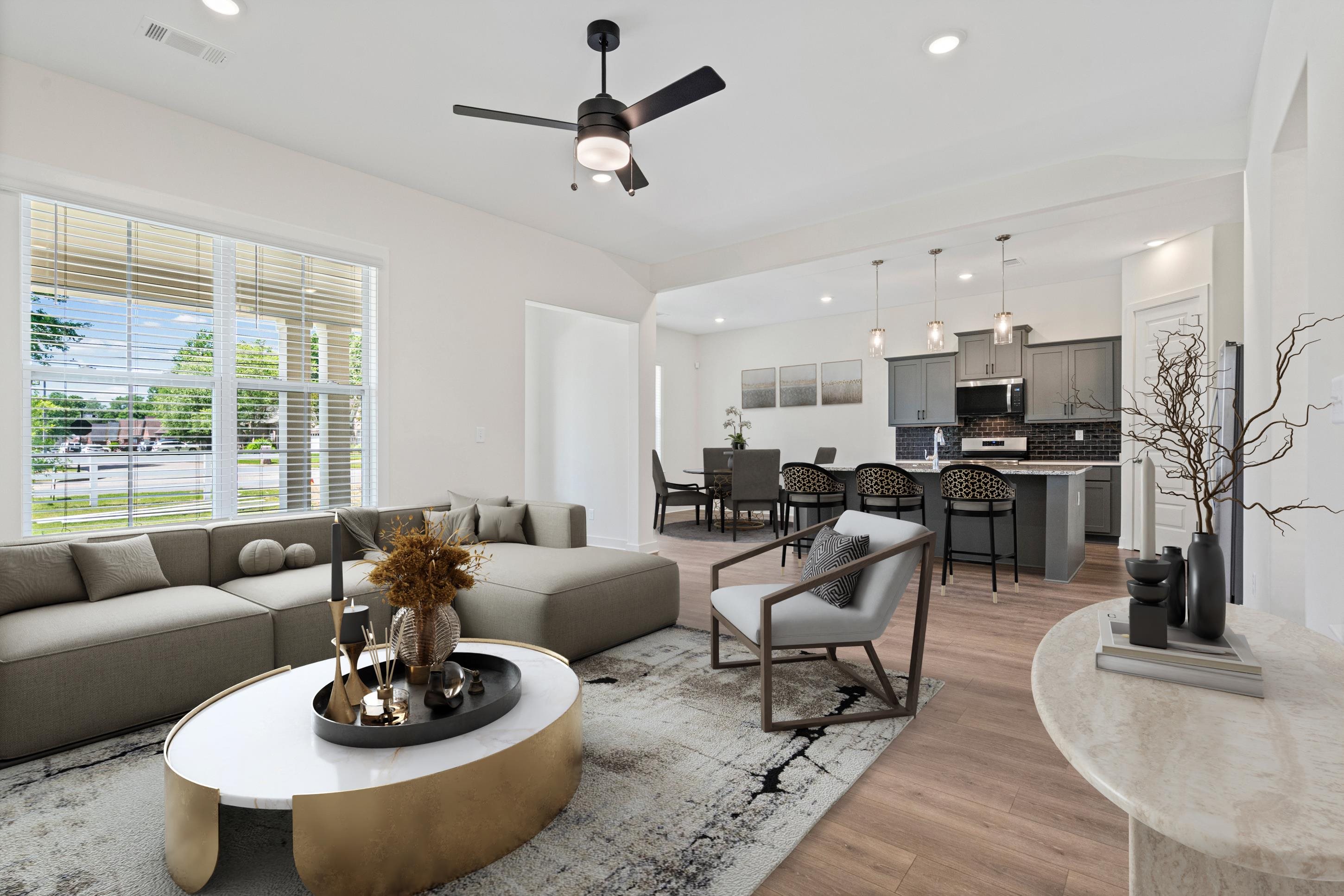 5702 Gerber Road Arlington, TN 38002 - Photo 24 of 27 Open-concept living space featuring wood-finish flooring and recessed lighting