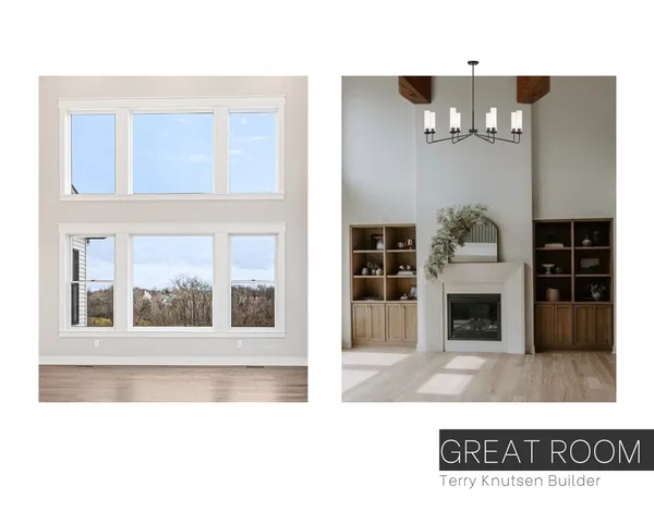 a view of a living room with a fireplace