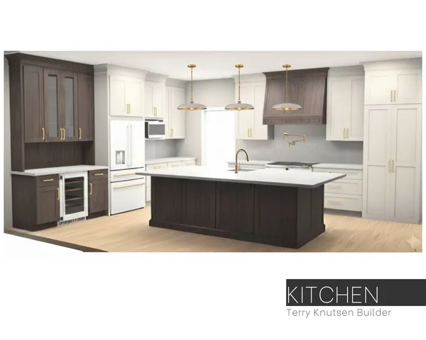 a kitchen with a sink a stove a refrigerator and cabinets