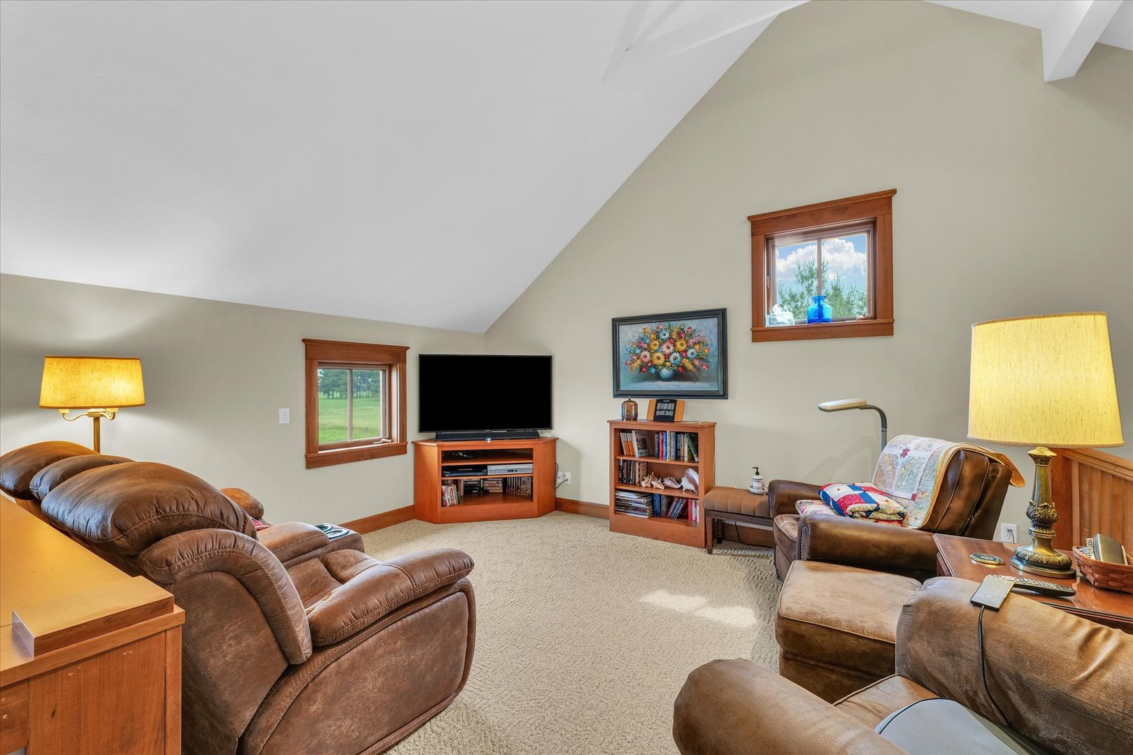 647 County Farm Road Monticello, IL 61856 - Photo 37 of 74 a living room with furniture and a flat screen tv