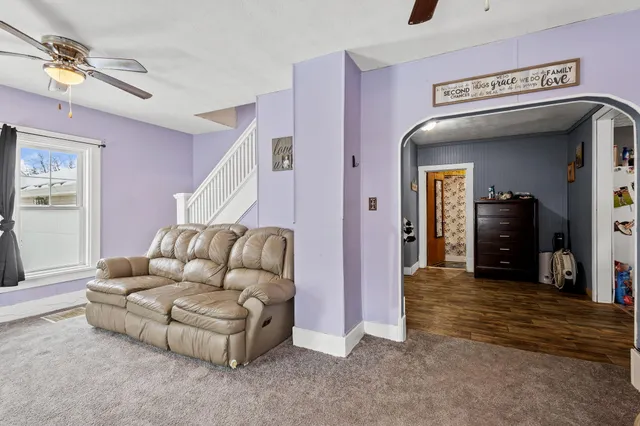 a living room with furniture