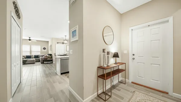 a view of living room and kitchen