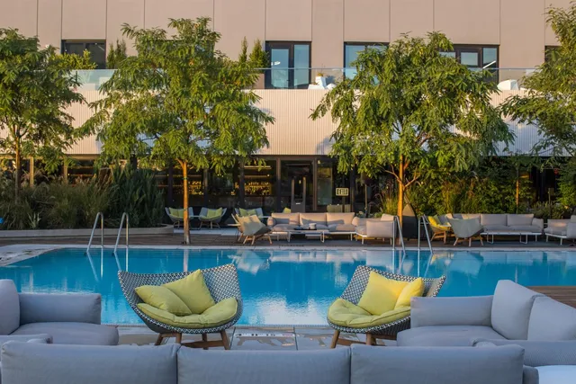 a front view of a building