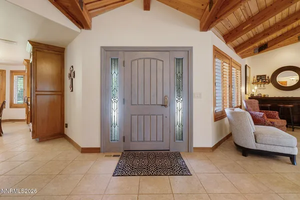 a view of a town with mountains