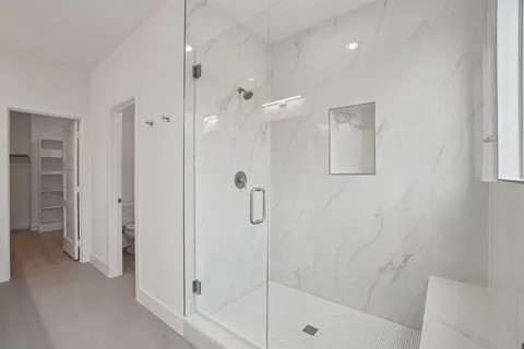 a bathroom with a shower
