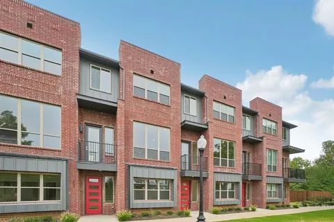 a front view of a multi story building