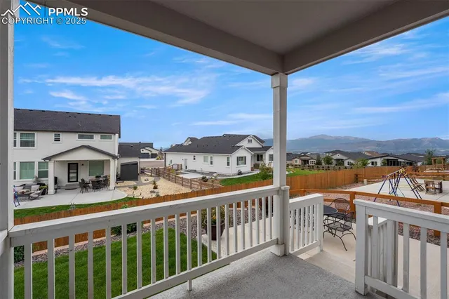a view of a city from a balcony