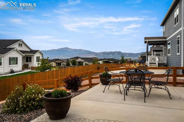 a view of a terrace with furniture