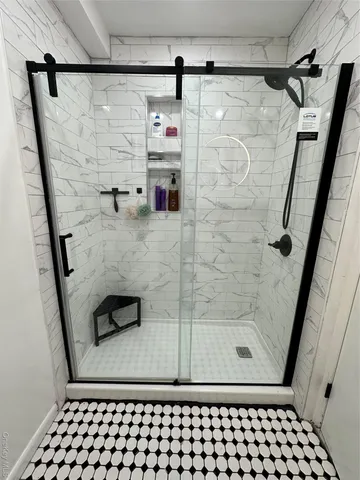 a bathroom with a shower