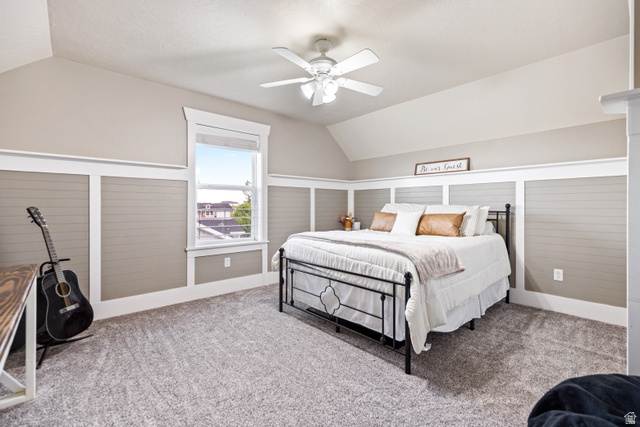 580 Cherry Ridge Lane Richmond, UT 84333 - Photo 30 of 53 Carpeted bedroom with lofted ceiling and a ceiling fan