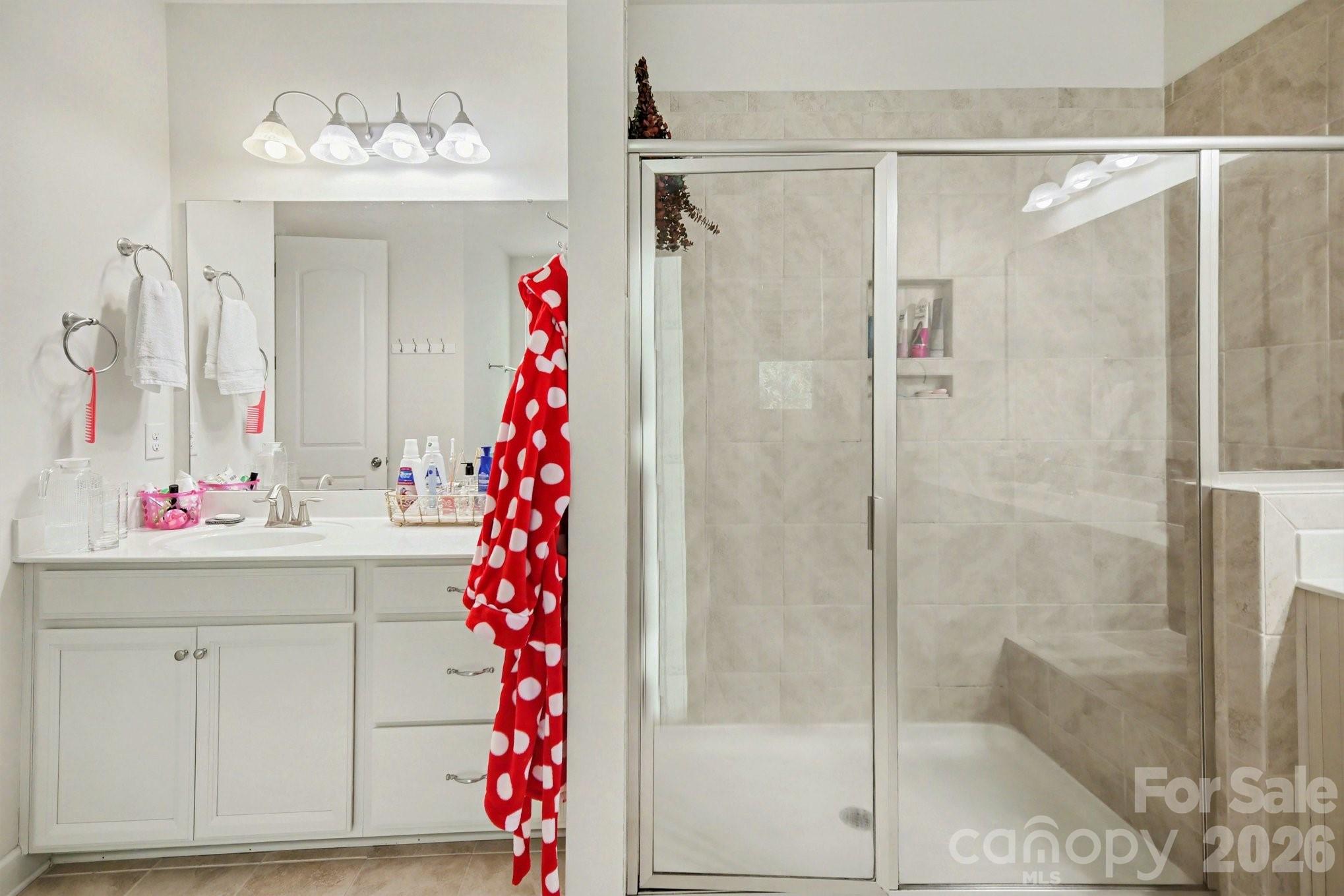 5327 Baker Lane Clover, SC 29710 - Photo 18 of 34 a bathroom with a mirror sink and shower