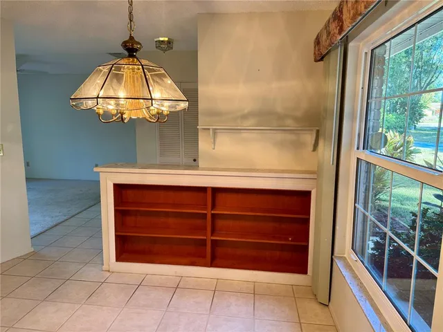 a room with a large window