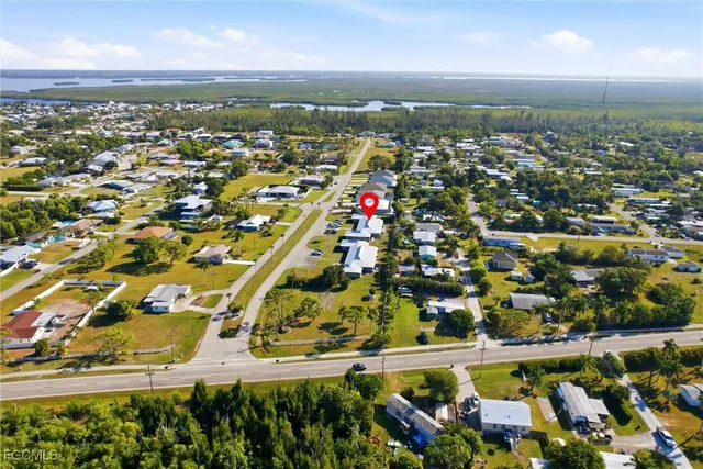an aerial view of residential building with outdoor space