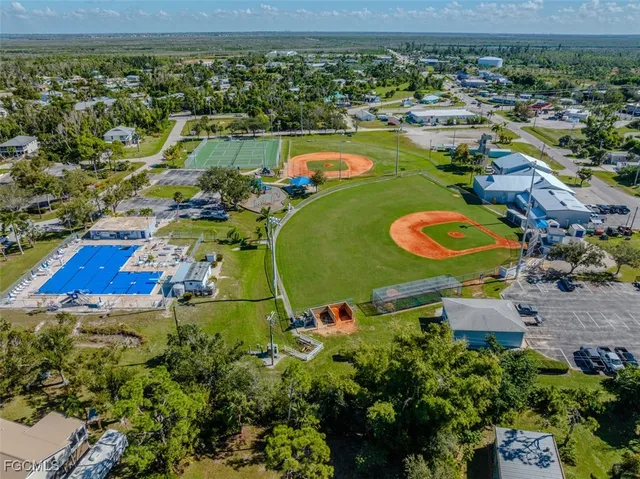an aerial view of tennis court