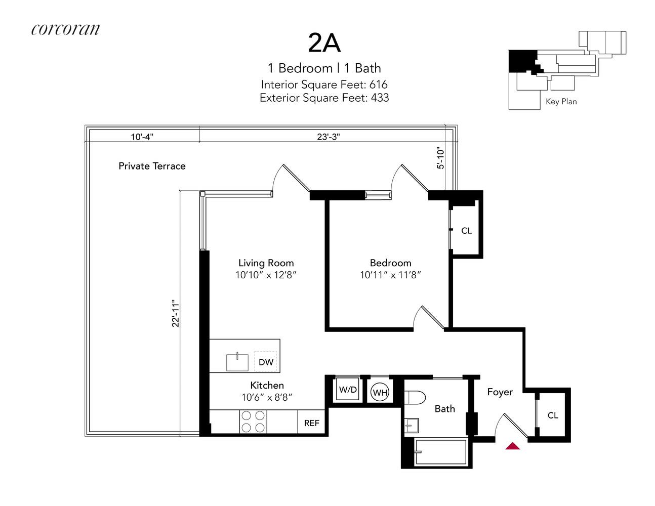 27-09 40th Avenue, Unit 2A Queens, NY 11101 - Photo 12 of 13 a picture of a floor plan