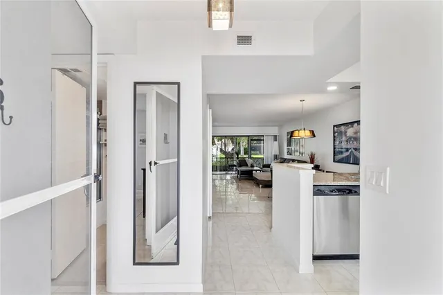 a view of kitchen and living room