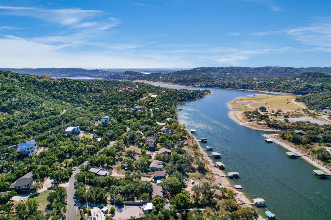 11000 Beach Road Leander, TX 78641 - Photo 35 of 38 an aerial view of a houses with a lake view