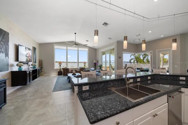 a view of a deck with a yard