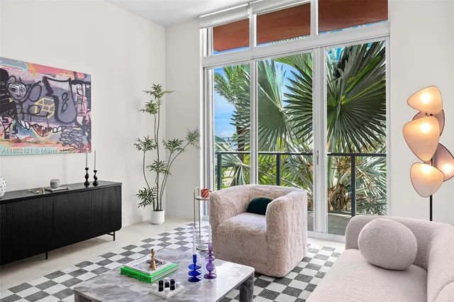 a living room with furniture