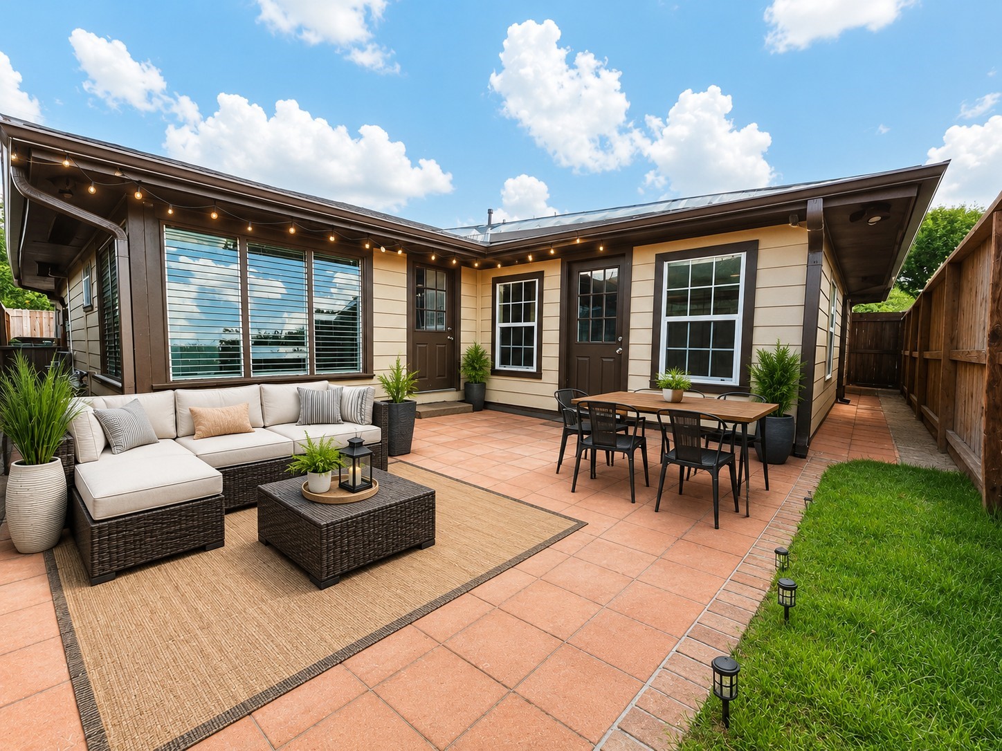 4105 Rutland Street Houston, TX 77018 - Photo 29 of 34 Virtually staged paved backyard with access to empty fenced lot.