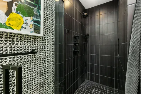a bathroom with a shower