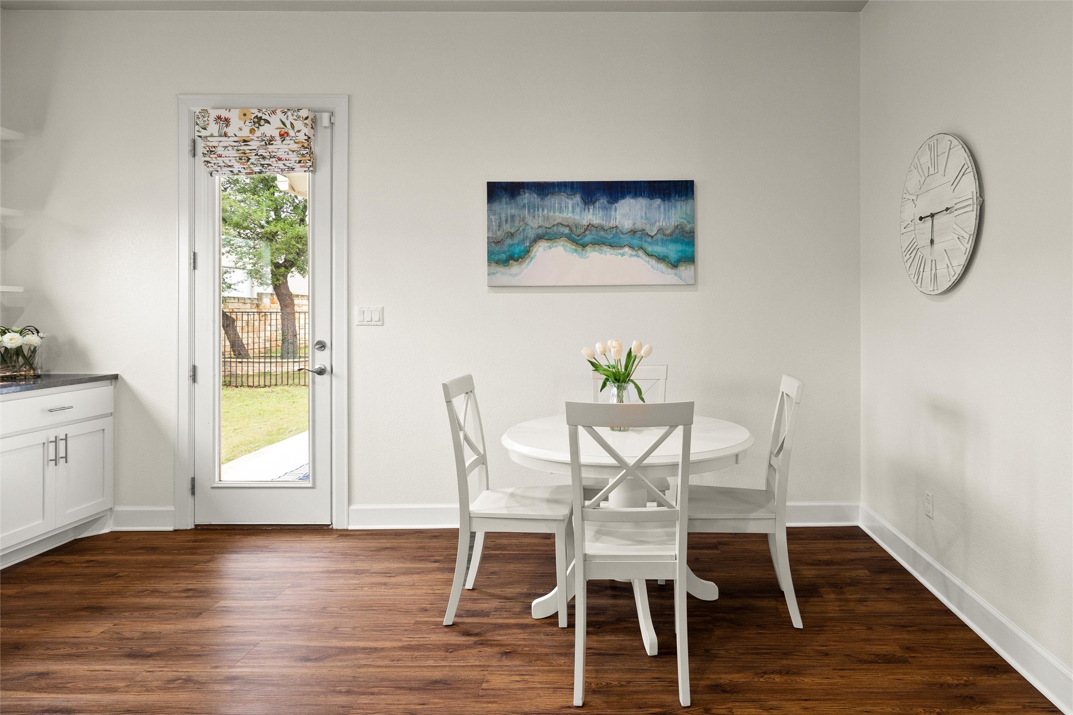 143 Bright Vly Way Austin, TX 78737 - Photo 19 of 34 a view of a dining room with furniture wooden floor and mirror