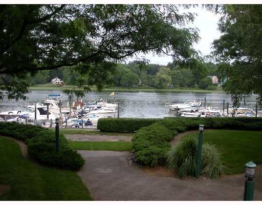 a view of a lake with houses