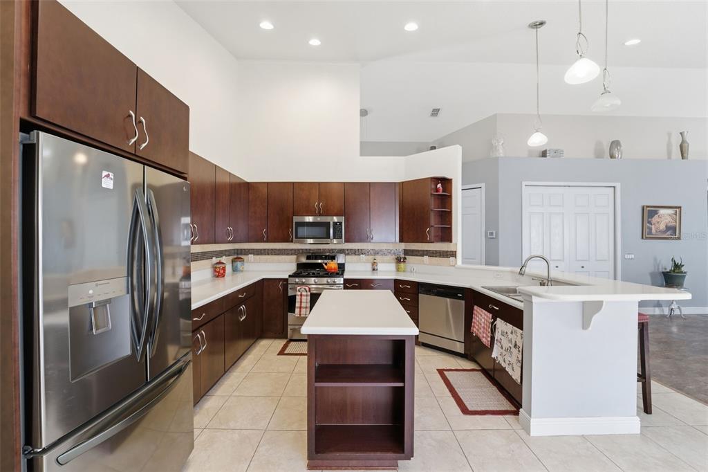 1733 West Caroline Path Lecanto, FL 34461 - Photo 10 of 29 a large kitchen with stainless steel appliances lots of counter space and a refrigerator