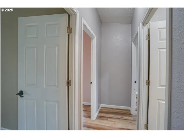 a view of wooden door