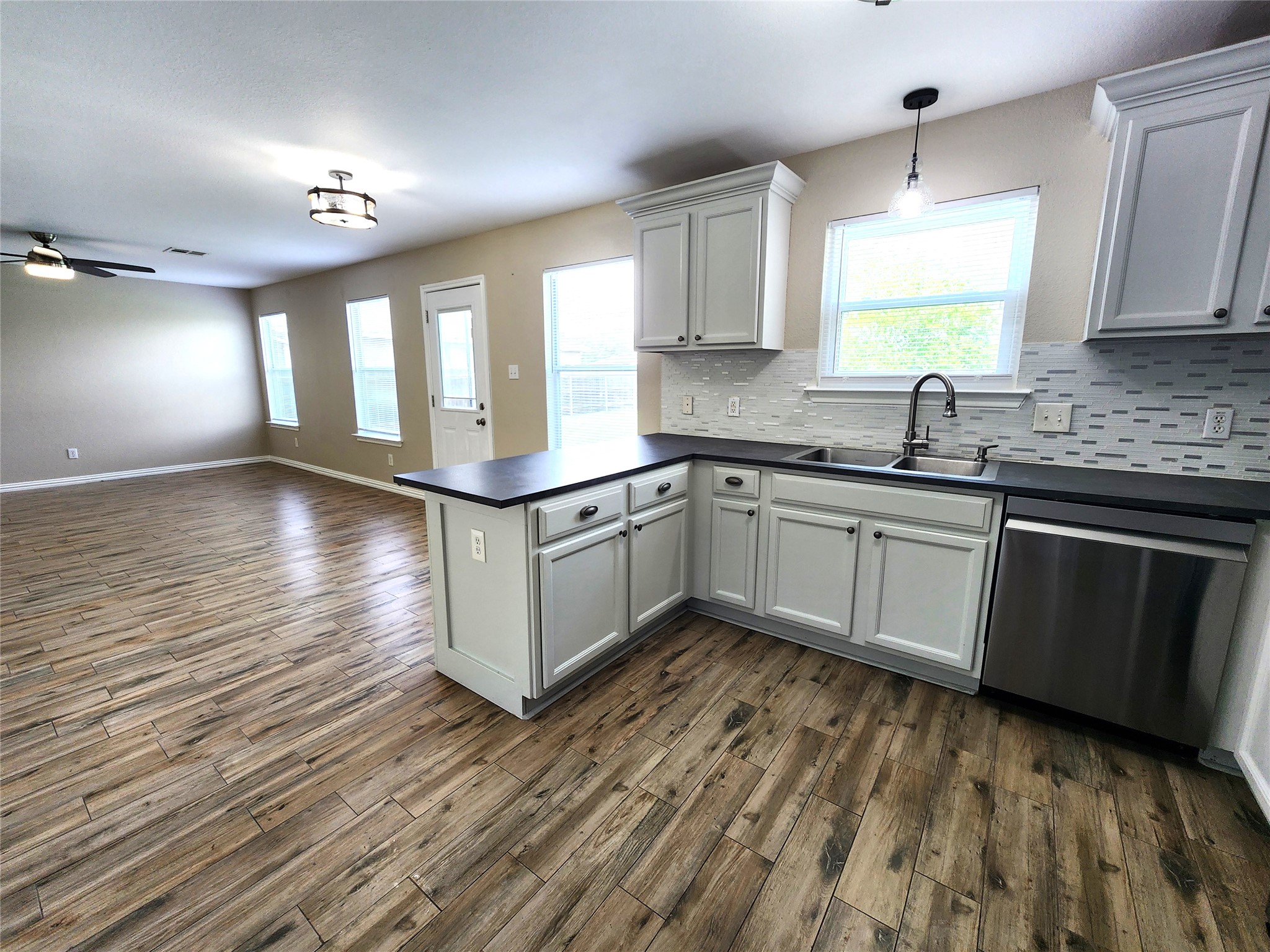 933 Meadow Ridge Loop Georgetown, TX 78626 - Photo 4 of 28 a kitchen with a sink window and cabinets