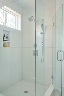 a bathroom with a shower