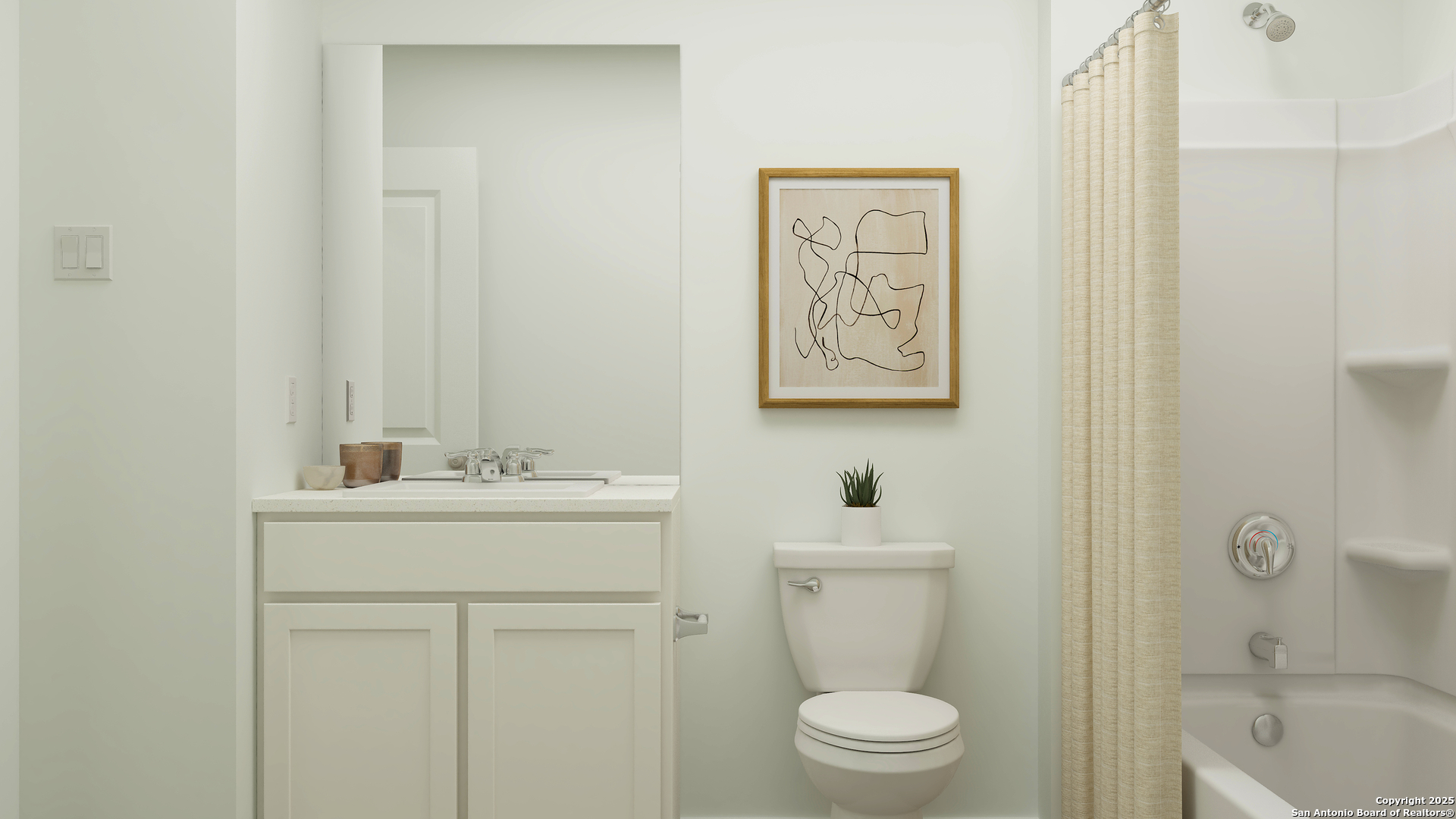 742 Thea Meadows Marion, TX 78124 - Photo 21 of 28 a bathroom with a sink a toilet and shower
