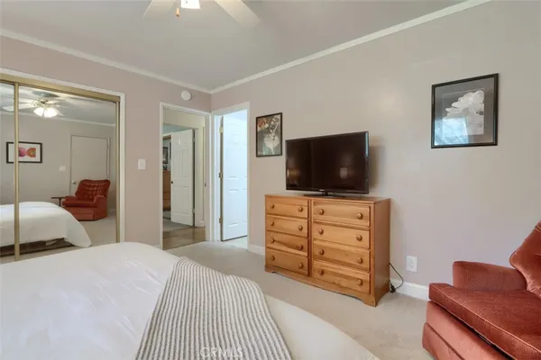 a kitchen with a sink appliances cabinets and a large window