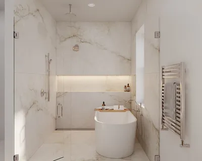 a bathroom with a bathtub and shower