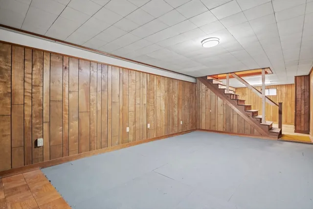 a view of a big room with wooden floor