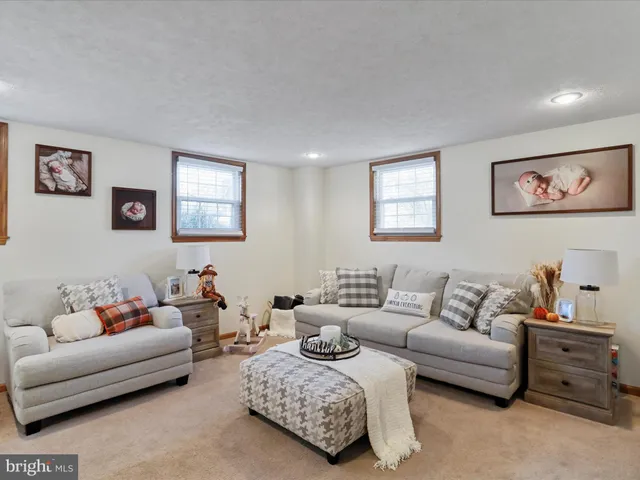 a living room with furniture and a couch