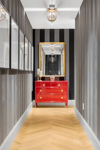 a view of mini theater with a living room