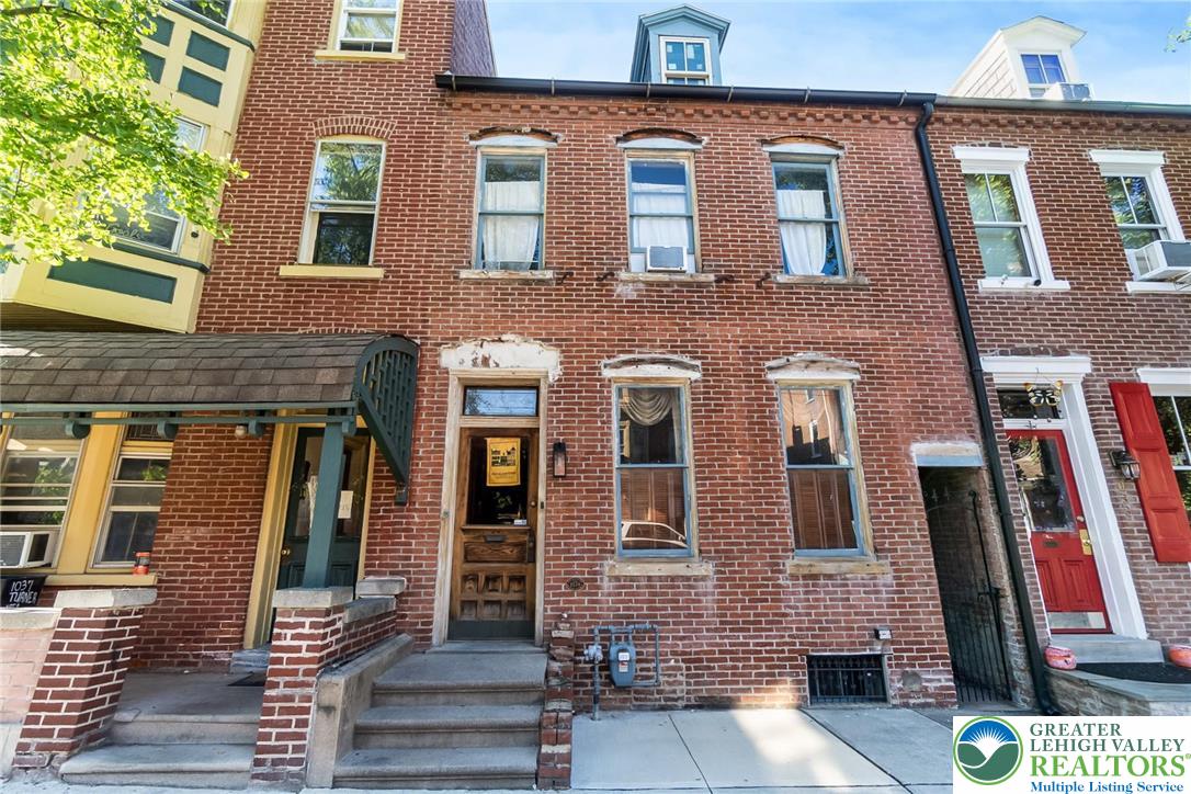 a front view of a building