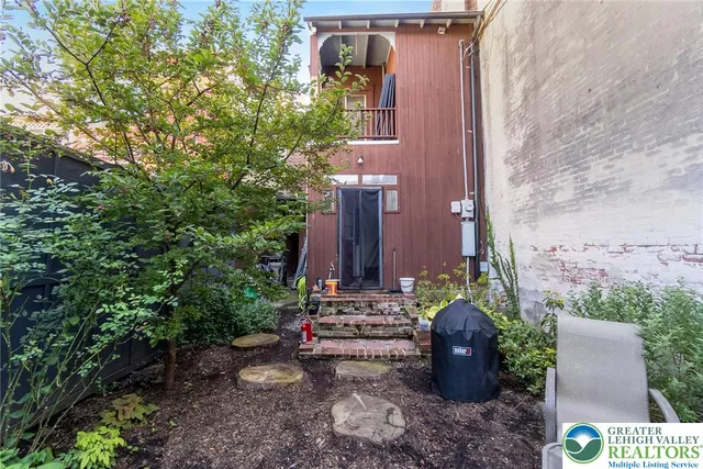 a view of a wooden door
